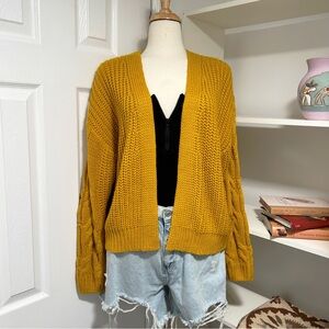 Forever 21 Contemporary Yellow Knit Cardigan